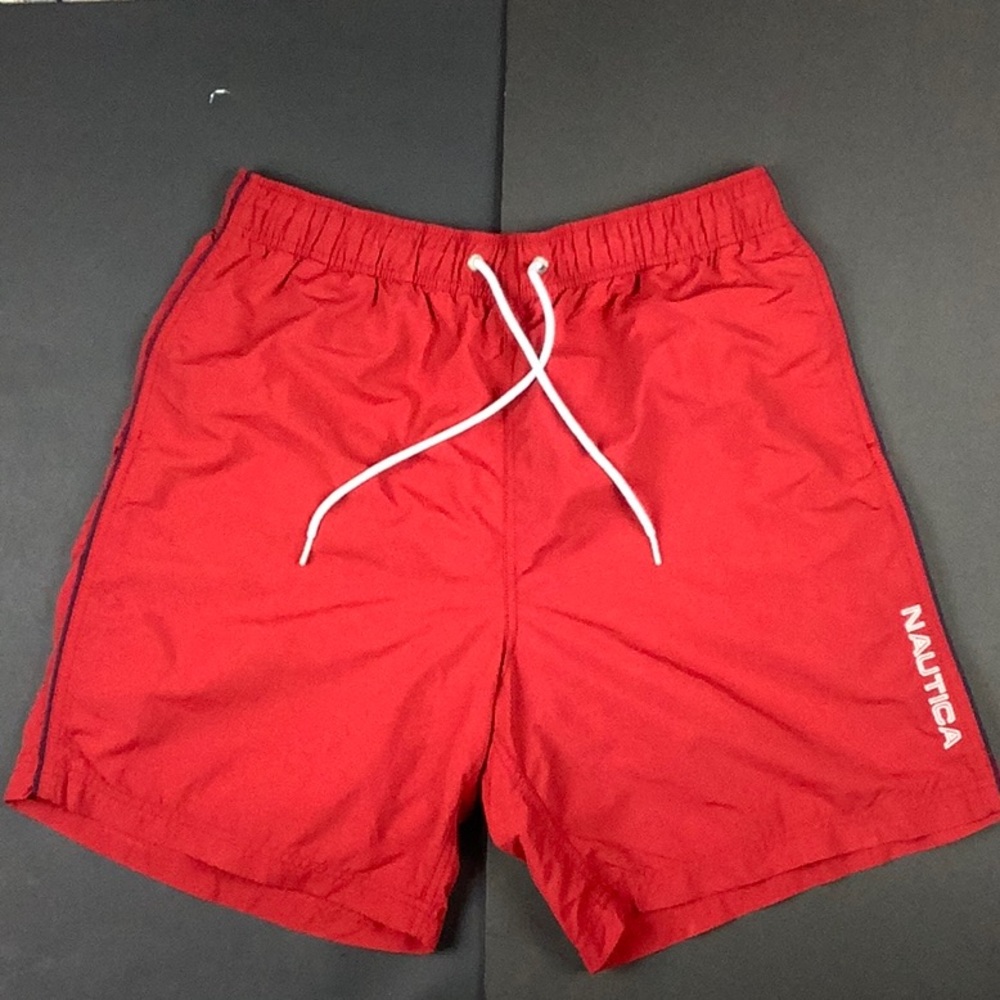 Nautica Men’s Life Guard Swim Trunk Red/ Medium